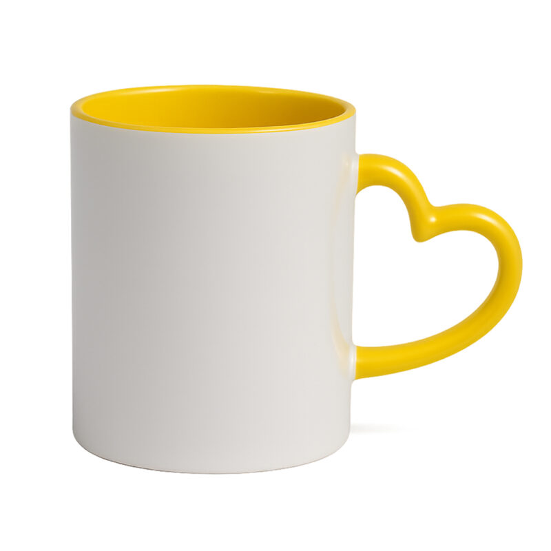 Mug intérieur Jaune & poignet cœur