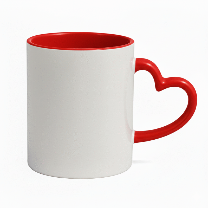 Mug intérieur Rouge & poignet cœur