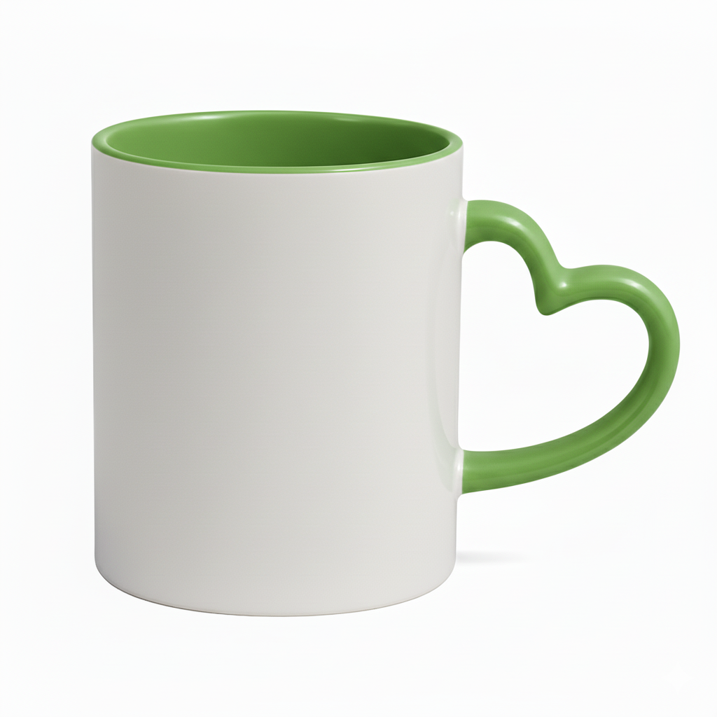 Mug intérieur vert & poignet cœur