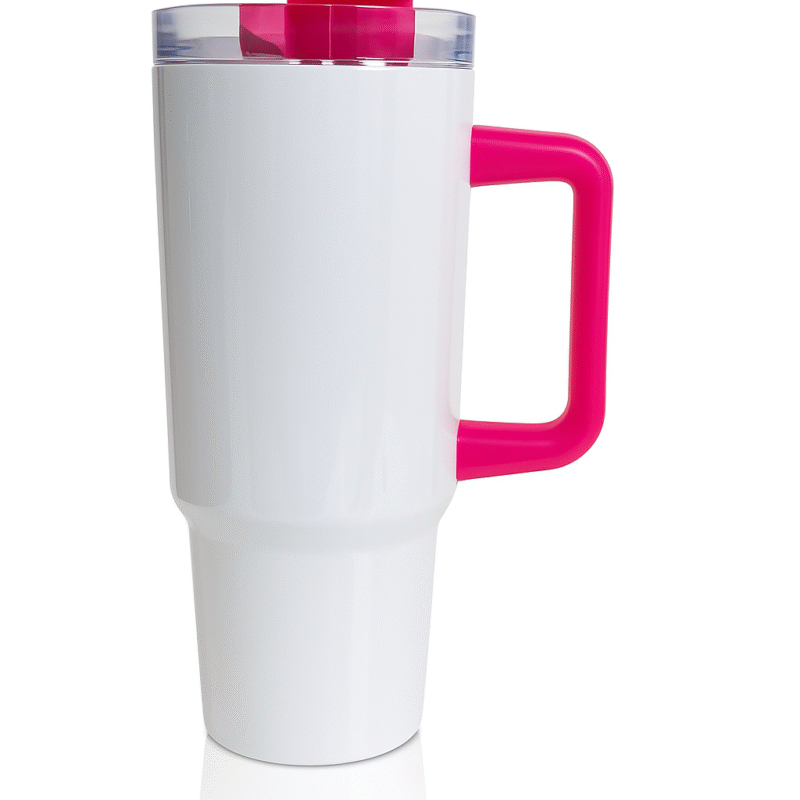 Mug thermos blanc – 450 ml inoxidable avec poigné